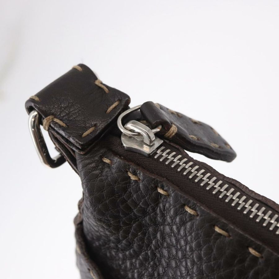 【日本直送】FENDI Celeria 單肩包,黑色銀色皮革,正品編號 183899A-9