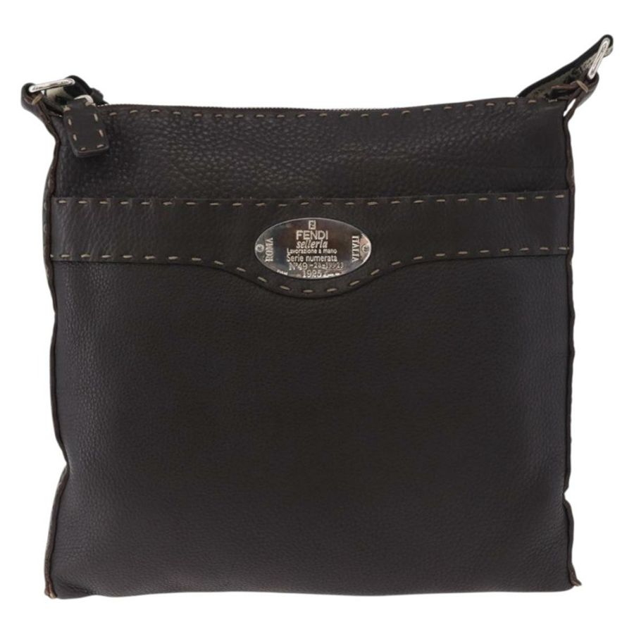 【日本直送】FENDI Celeria 單肩包,黑色銀色皮革,正品編號 183899A-12