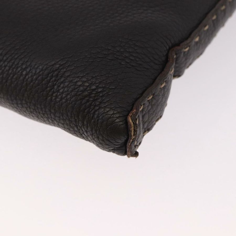 【日本直送】FENDI Celeria 單肩包,黑色銀色皮革,正品編號 183899A-13