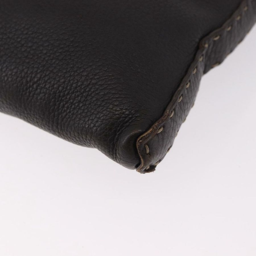 【日本直送】FENDI Celeria 單肩包,黑色銀色皮革,正品編號 183899A-15