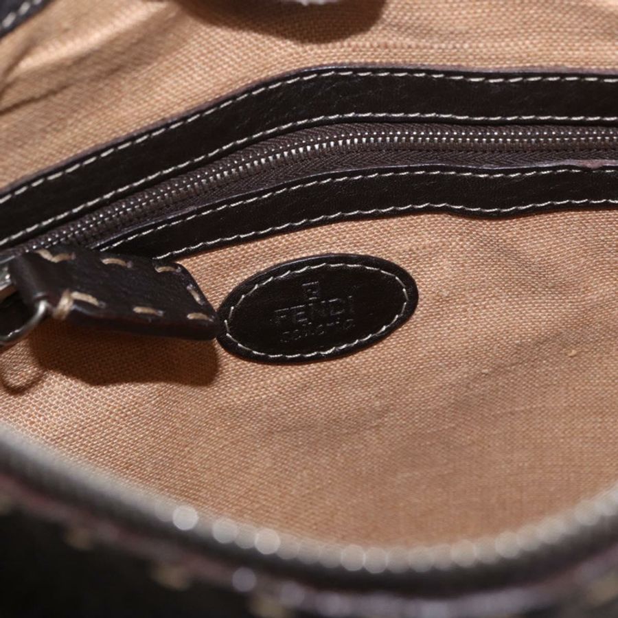 【日本直送】FENDI Celeria 單肩包,黑色銀色皮革,正品編號 183899A-17