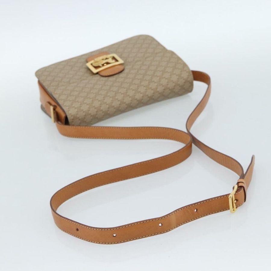 【日本直送】CELINE Macadam帆布肩背包 PVC 米色 金色 正品 184209-6