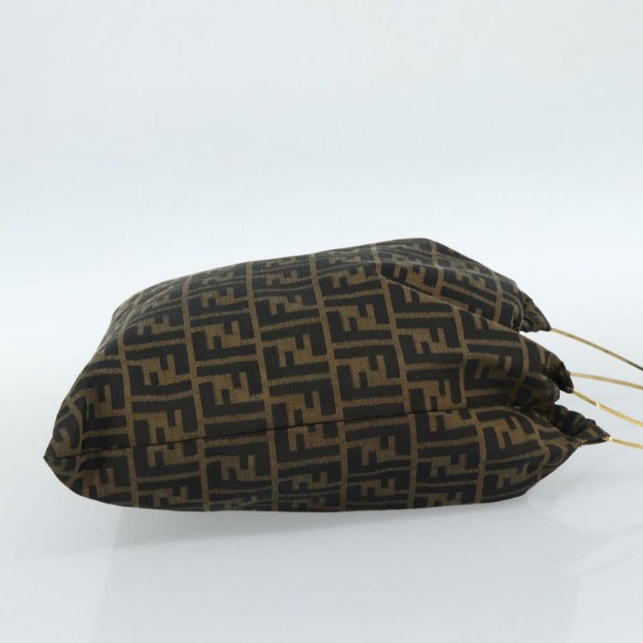 【日本直送】FENDI Zucca帆布手提包 黑色棕色 正品 184207A-3