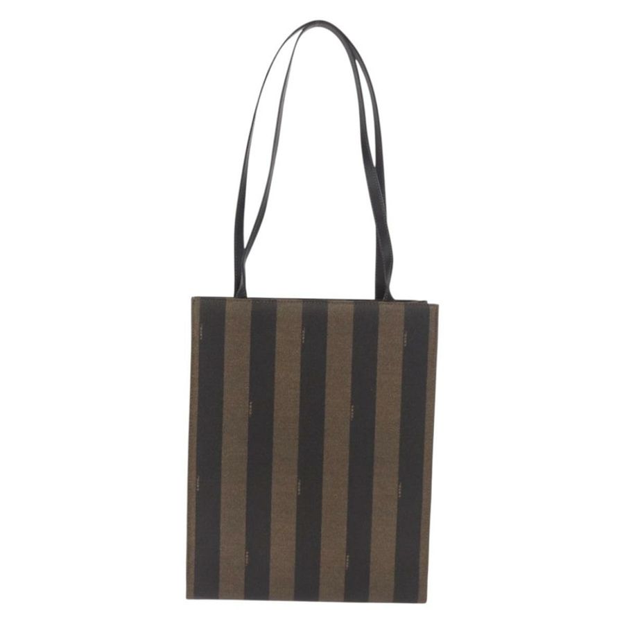 【日本直送】FENDI 胡桃色帆布手提包 PVC 棕色黑色 正品 184531A-1