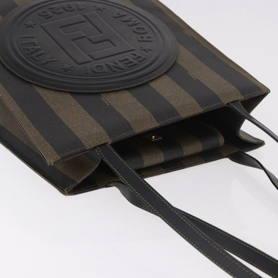 【日本直送】FENDI 胡桃色帆布手提包 PVC 棕色黑色 正品 184531A-6