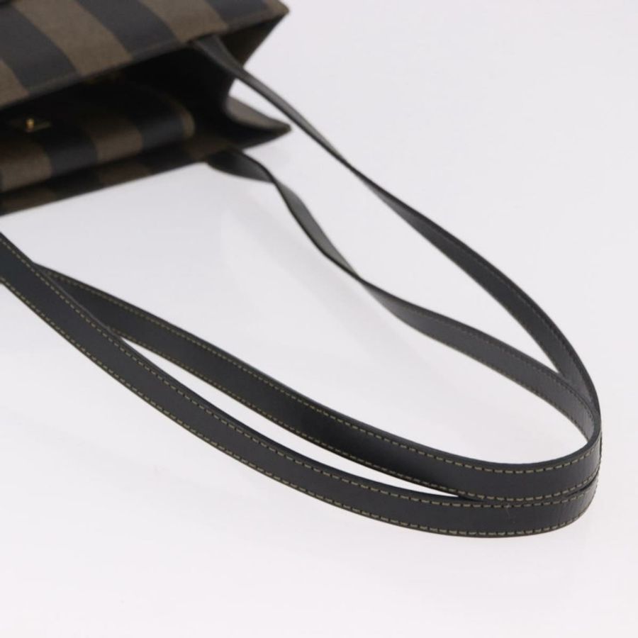 【日本直送】FENDI 胡桃色帆布手提包 PVC 棕色黑色 正品 184531A-7