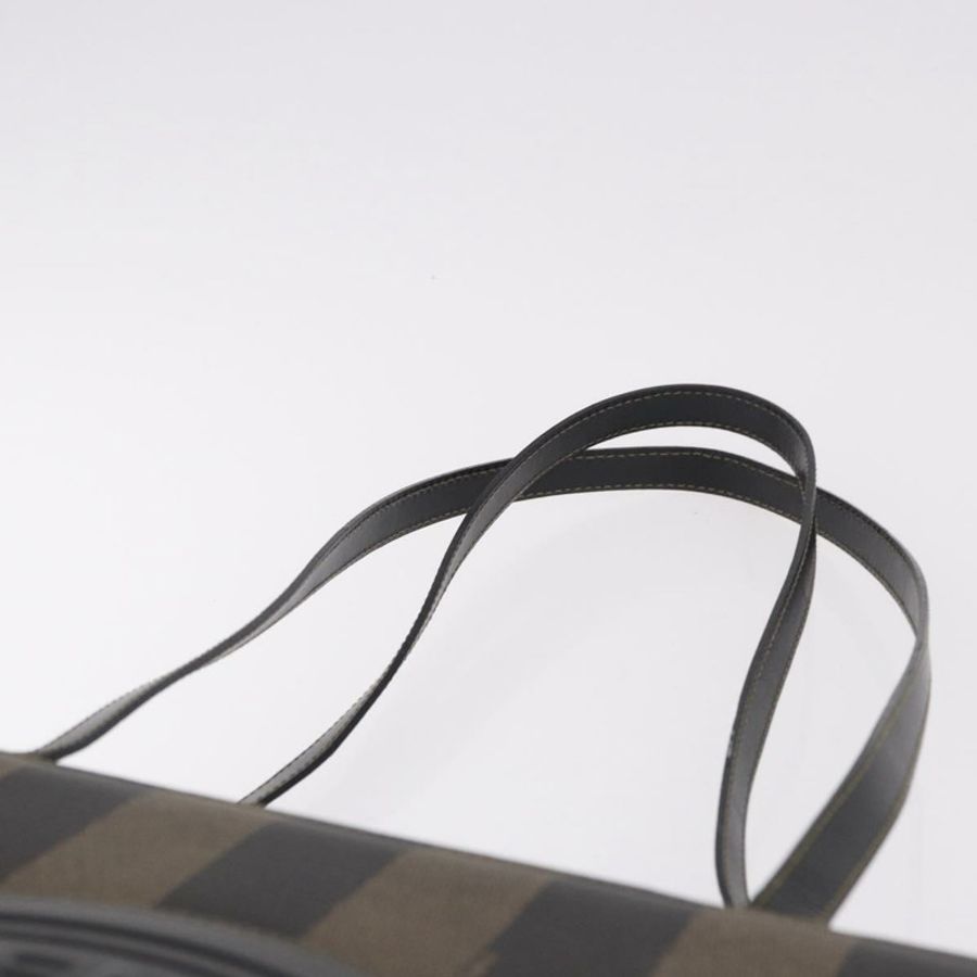 【日本直送】FENDI 胡桃色帆布手提包 PVC 棕色黑色 正品 184531A-8