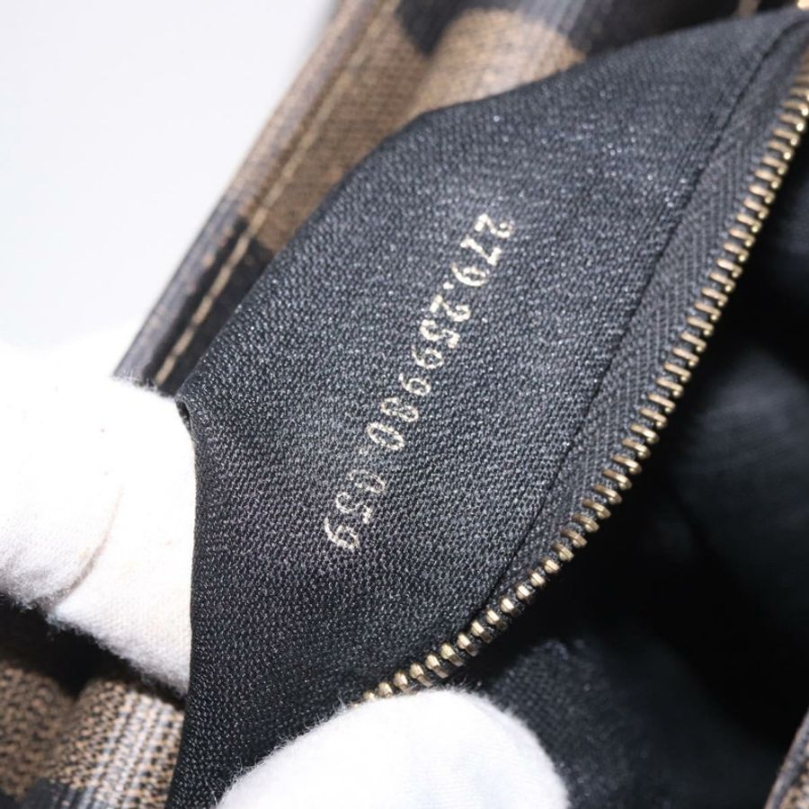 【日本直送】FENDI 胡桃色帆布手提包 PVC 棕色黑色 正品 184531A-11