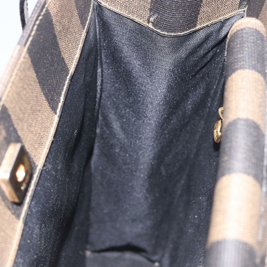 【日本直送】FENDI 胡桃色帆布手提包 PVC 棕色黑色 正品 184531A-18