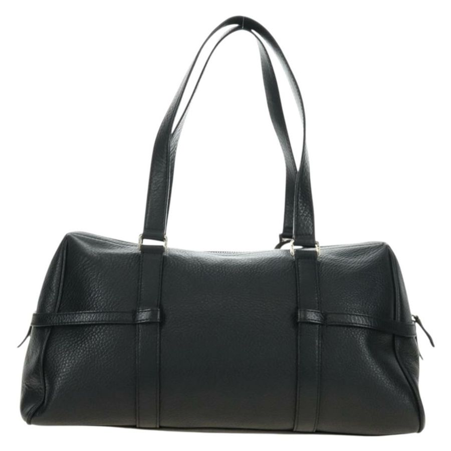 【日本直送】Christian Dior 波士頓包,黑色銀色真皮,正品,貨號 184720SAM-1