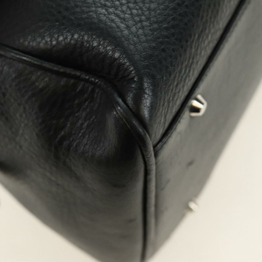 【日本直送】Christian Dior 波士頓包,黑色銀色真皮,正品,貨號 184720SAM-15