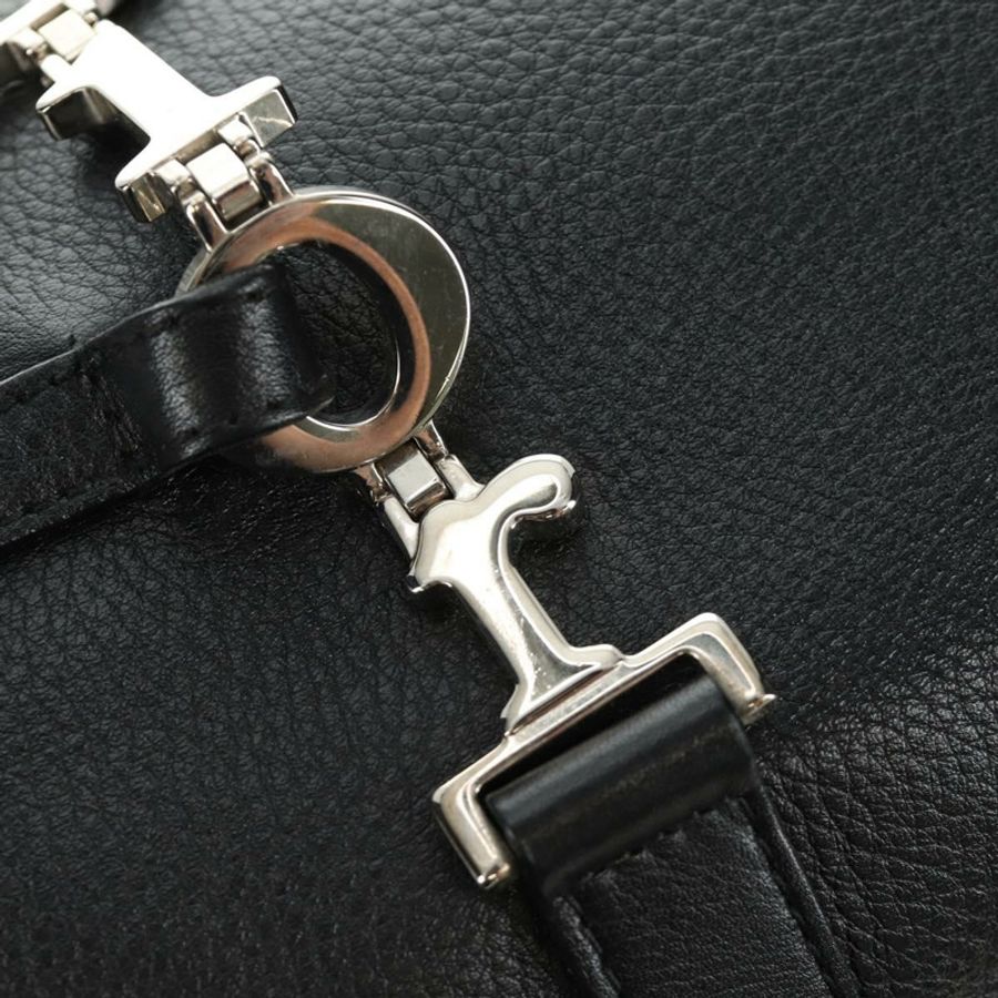 【日本直送】Christian Dior 波士頓包,黑色銀色真皮,正品,貨號 184720SAM-18