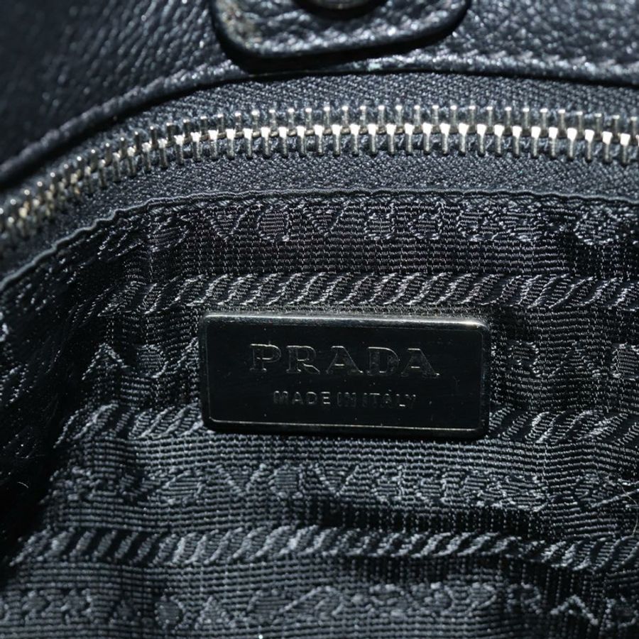【日本直送】PRADA 黑色銀色皮革肩背包 正品 am11799V-18