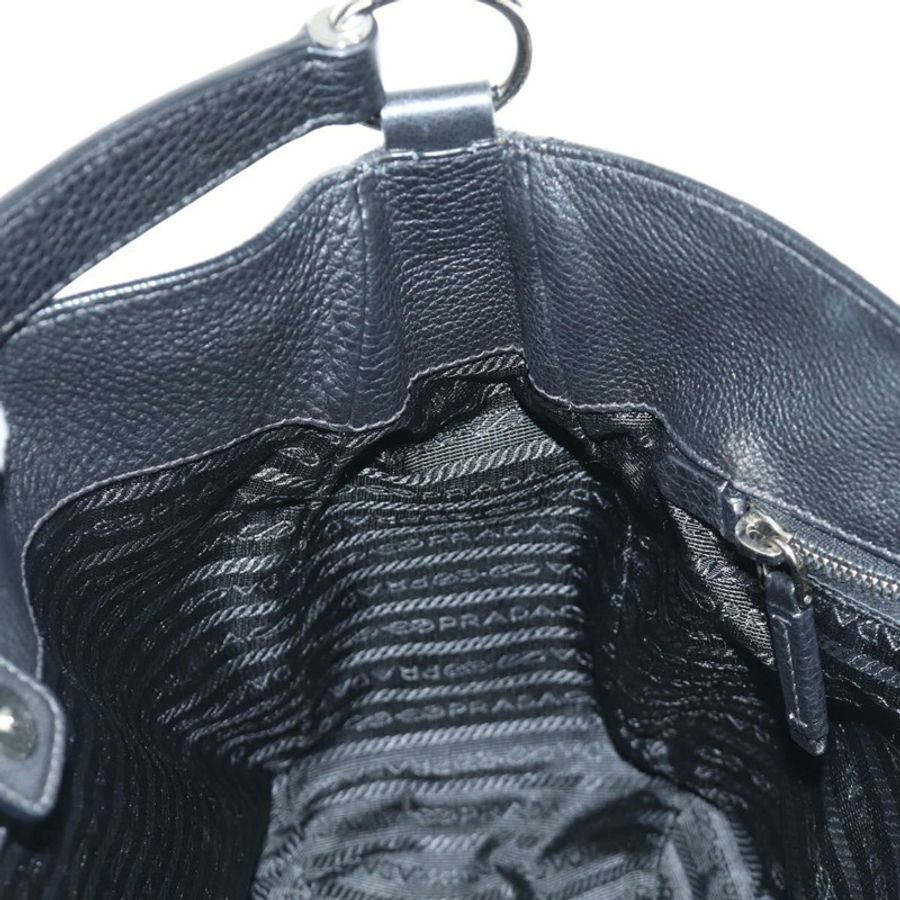 【日本直送】PRADA 黑色銀色皮革肩背包 正品 am11799V-19