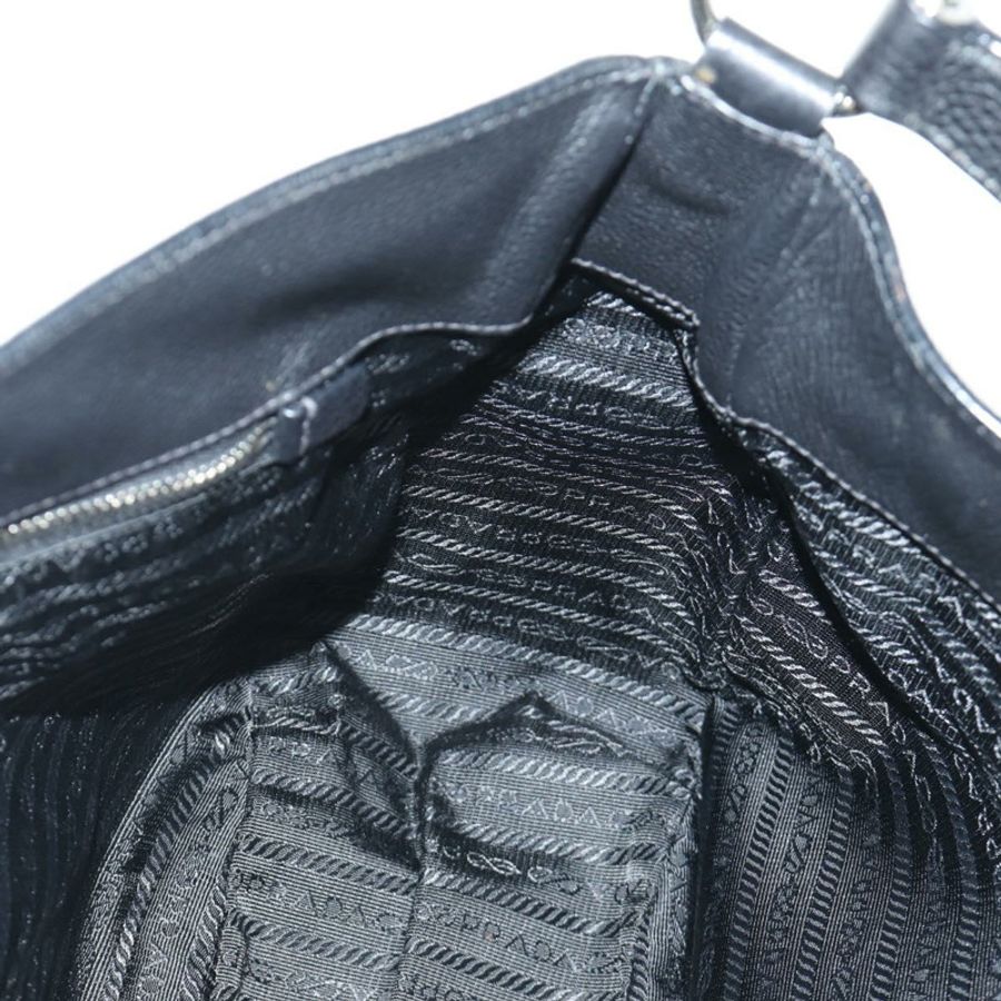 【日本直送】PRADA 黑色銀色皮革肩背包 正品 am11799V-20