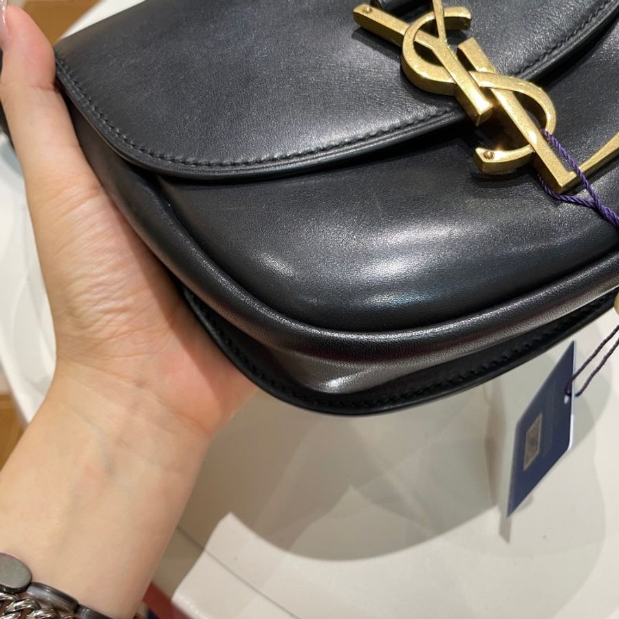 YSL圣罗兰Kaia黑金马鞍包17.5*5*14-16