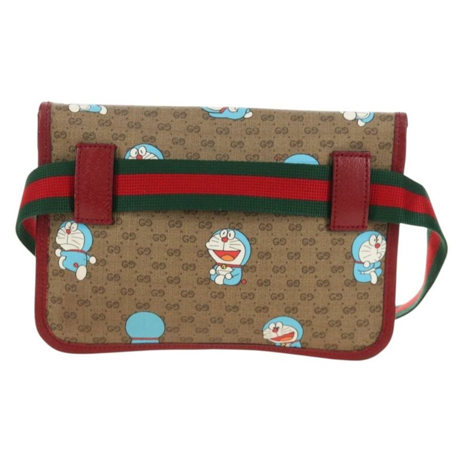 【日本直送】GUCCI Micro GG Supreme Doraemon x Fujiko-Pro 腰帶 PVC 米色 647817 Auth 183687M-1
