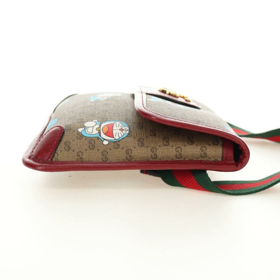 【日本直送】GUCCI Micro GG Supreme Doraemon x Fujiko-Pro 腰帶 PVC 米色 647817 Auth 183687M-3