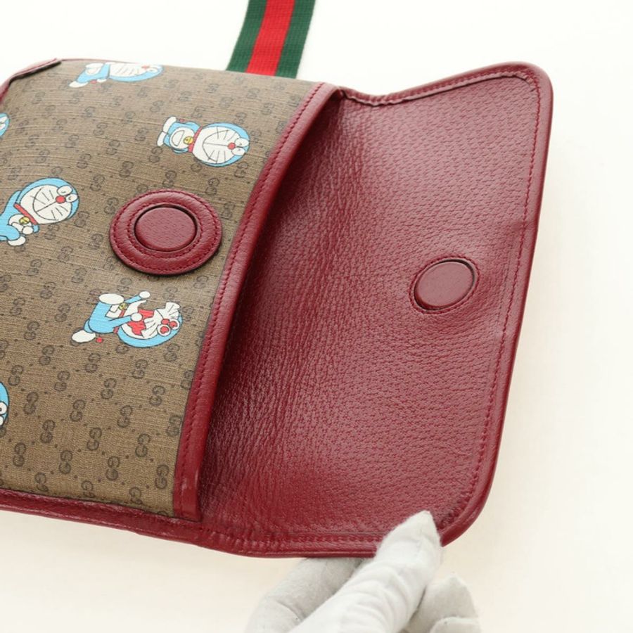 【日本直送】GUCCI Micro GG Supreme Doraemon x Fujiko-Pro 腰帶 PVC 米色 647817 Auth 183687M-9
