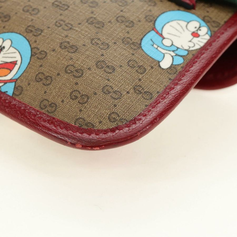 【日本直送】GUCCI Micro GG Supreme Doraemon x Fujiko-Pro 腰帶 PVC 米色 647817 Auth 183687M-17