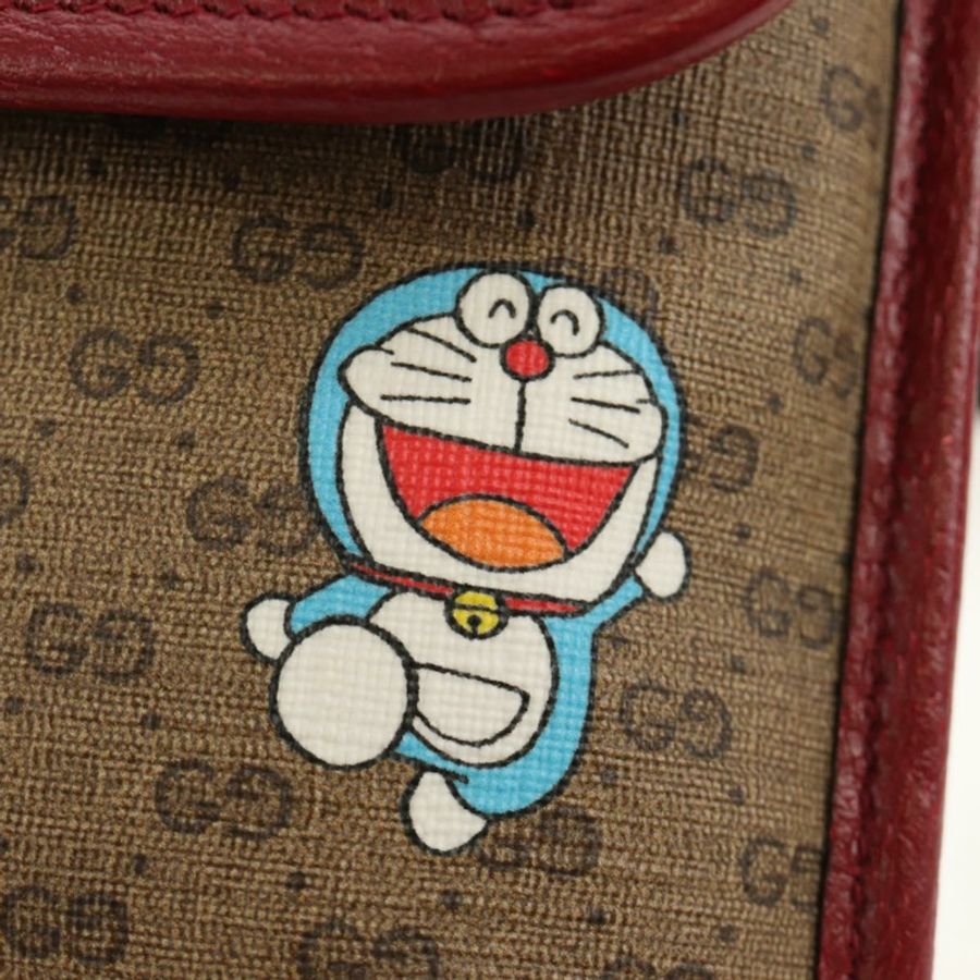 【日本直送】GUCCI Micro GG Supreme Doraemon x Fujiko-Pro 腰帶 PVC 米色 647817 Auth 183687M-18