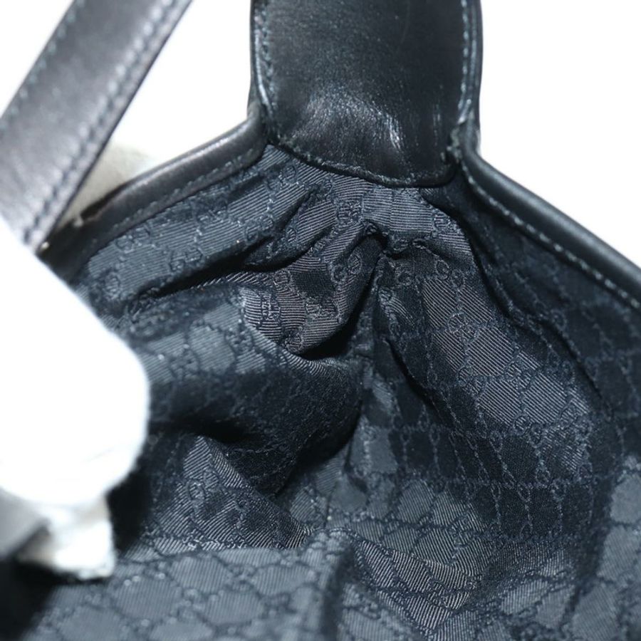 【日本直送】GUCCI Jackie 單肩包,牛仔布黑色銀色,貨號 90667,正品編號 184577SAM-21