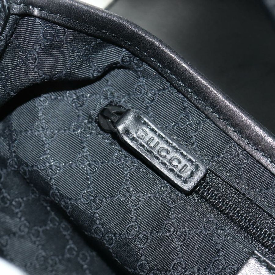 【日本直送】GUCCI Jackie 單肩包,牛仔布黑色銀色,貨號 90667,正品編號 184577SAM-23