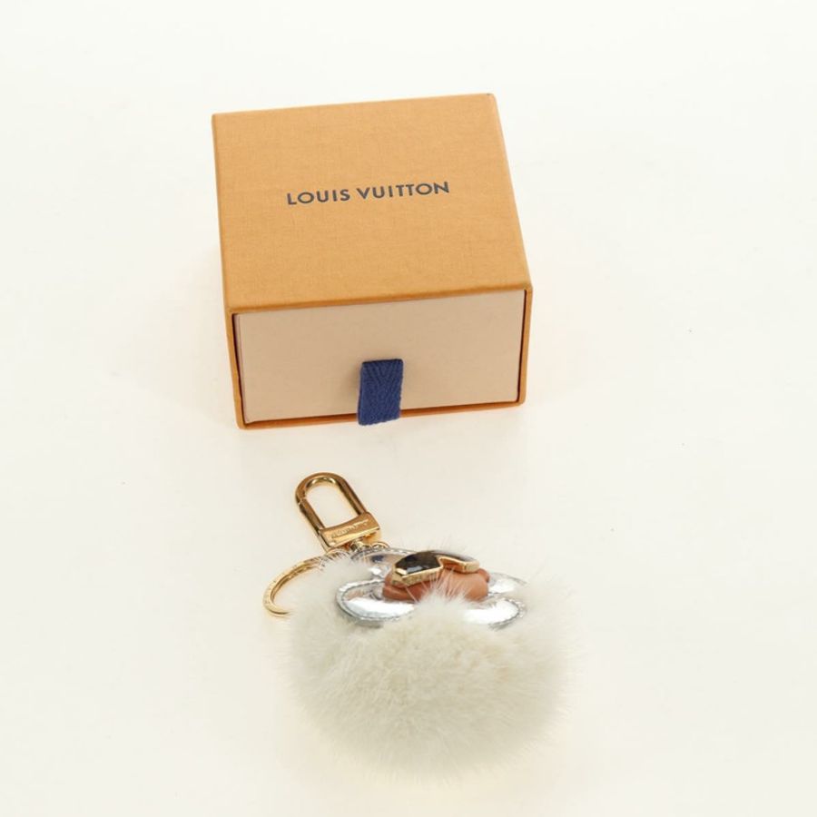 【日本直送】路易威登 Porte Cles Snow Vivienne 手鐲,白色金飾,毛絨材質,型號 M00554,正品編號 184274SM-11