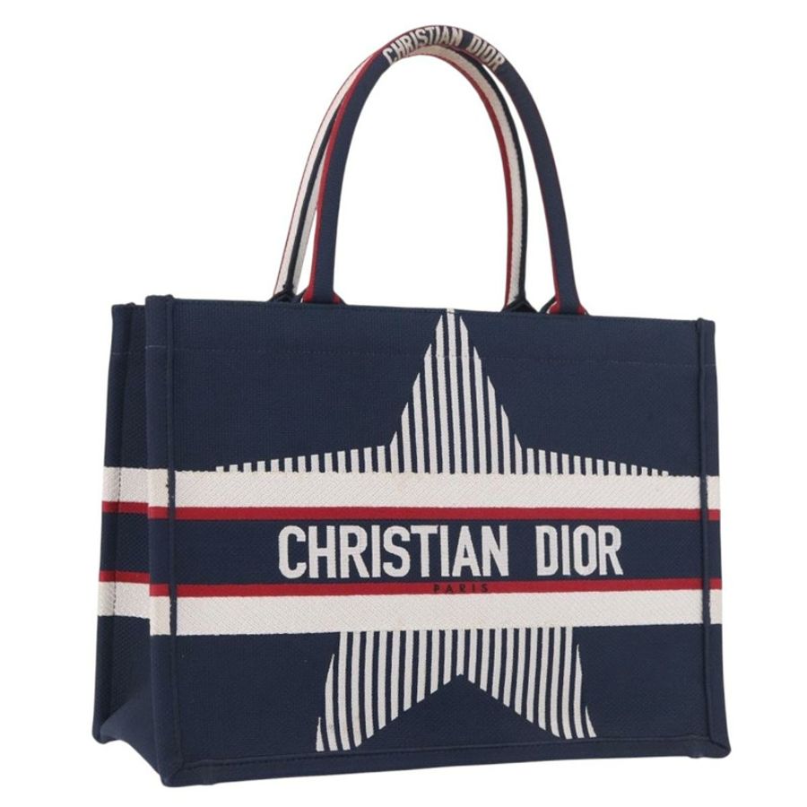 【日本直送】Christian Dior Alps Star Book Tote MM 帆布手提包,海軍藍,正品 am11812M-0