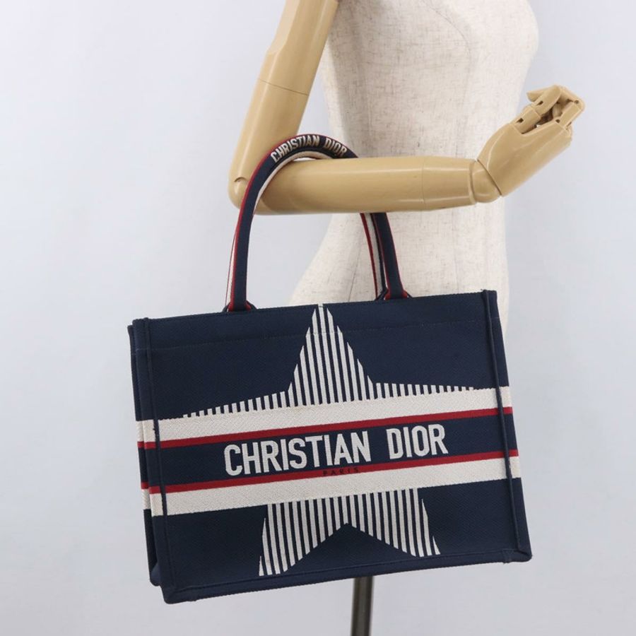 【日本直送】Christian Dior Alps Star Book Tote MM 帆布手提包,海軍藍,正品 am11812M-20