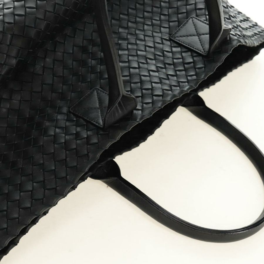 【日本直送】BOTTEGA VENETA INTRECCIATO Cabas MM 手提包,黑色皮革,貨號 115664,正品 am11798SM-5