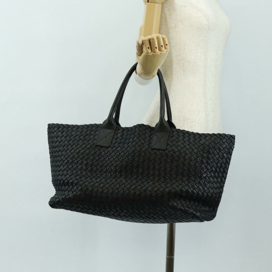 【日本直送】BOTTEGA VENETA INTRECCIATO Cabas MM 手提包,黑色皮革,貨號 115664,正品 am11798SM-23