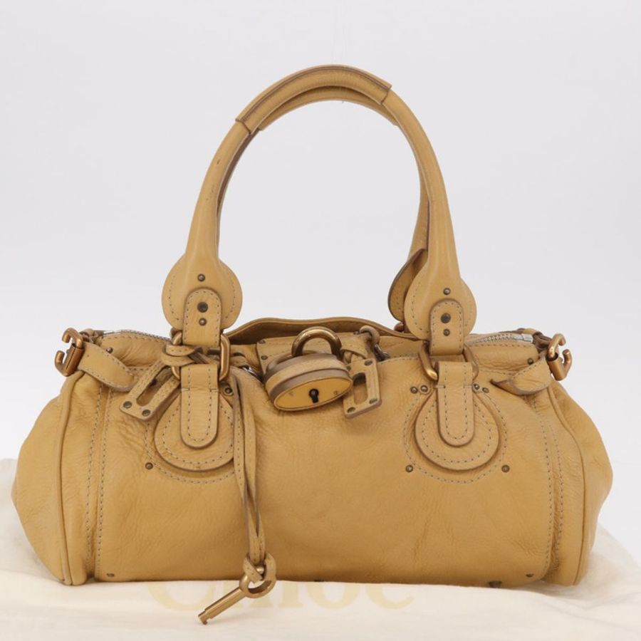【日本直送】Chloe Paddington 手提包 皮革 米色 金色銀色 正品 am11792V-11