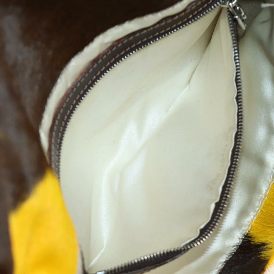 【日本直送】FENDI Mamma Baguette 肩背包 Harako 皮革 黃色 銀色 正品 184727SAV-25