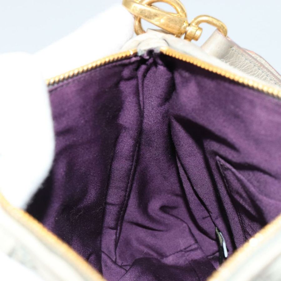 【日本直送】Miu Miu Matelasse 皮革配件包 灰色 金 正品 184365M-20