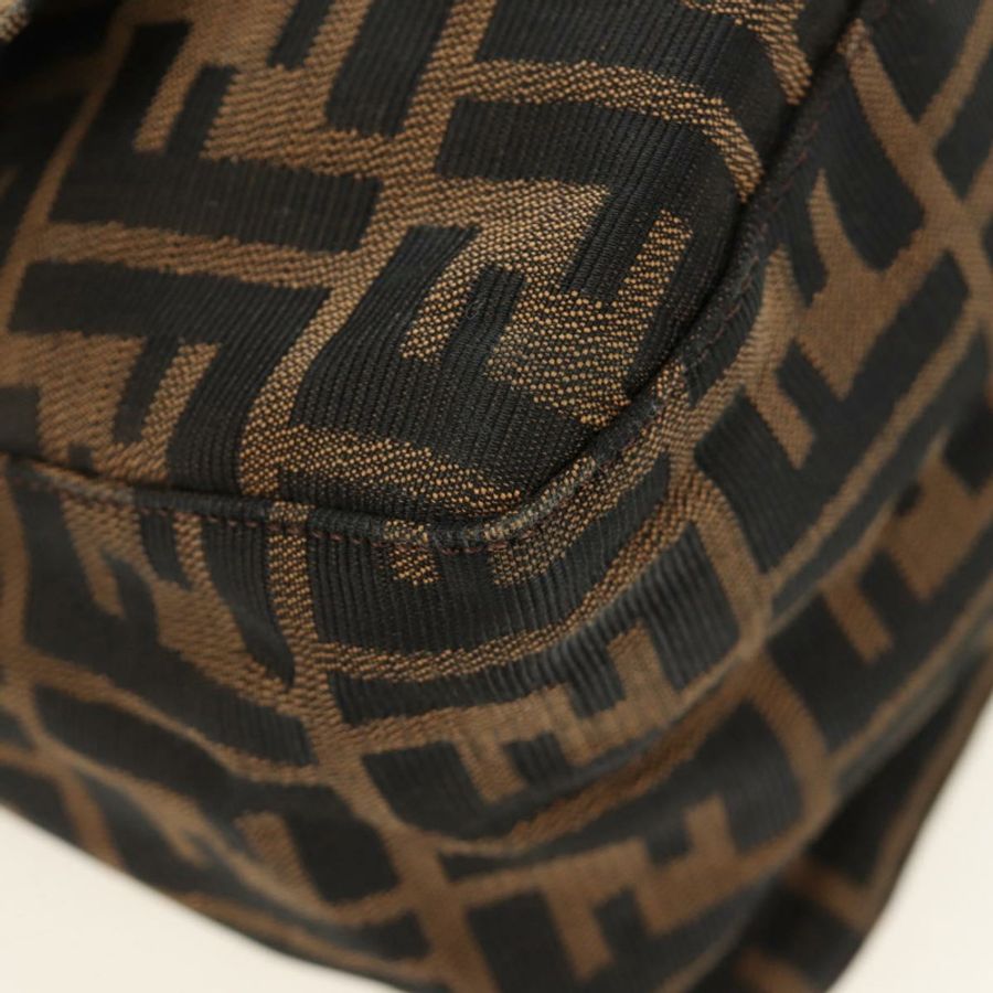 【日本直送】FENDI Zucca帆布Mamma Baguette單肩包 黑色棕色 正品 BA13419SAV-14
