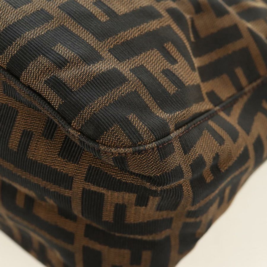 【日本直送】FENDI Zucca帆布Mamma Baguette單肩包 黑色棕色 正品 BA13419SAV-17