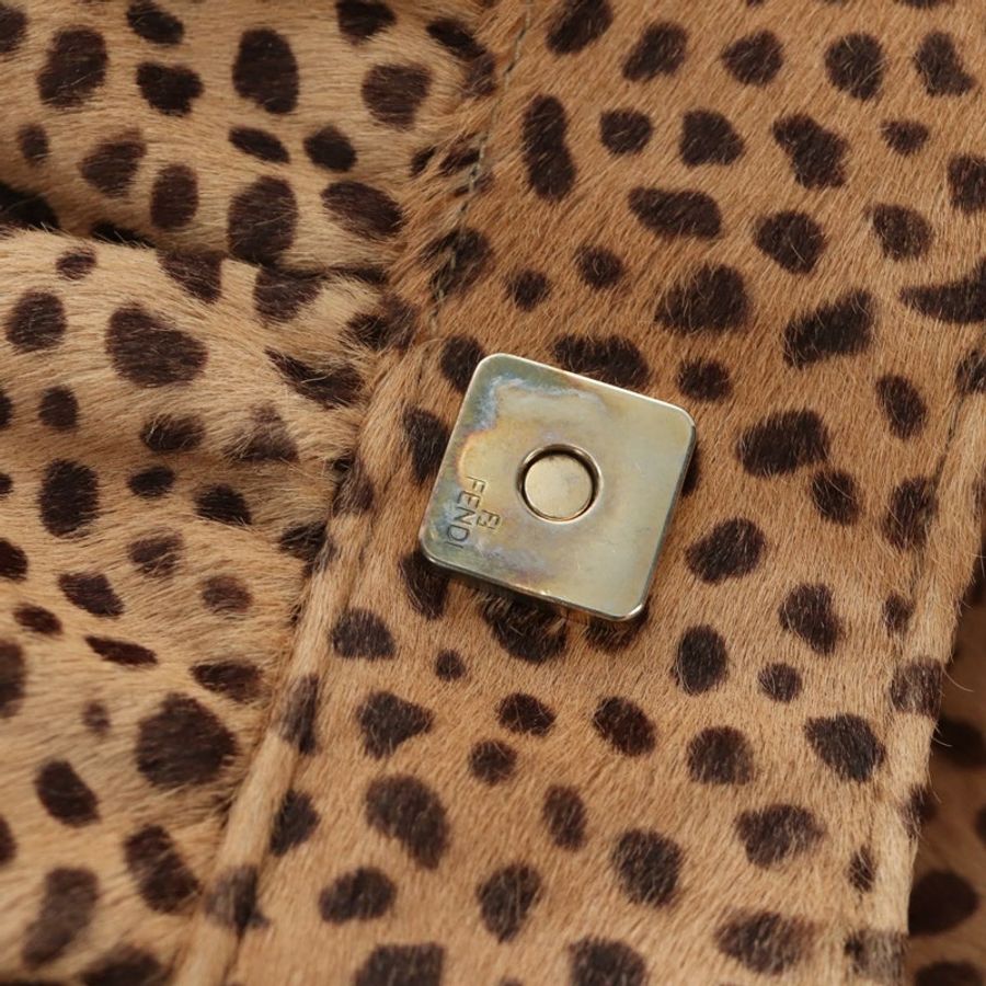 【日本直送】FENDI 手提包 Unborn 小牛皮 米色 金色 正品 am11805SAV-8