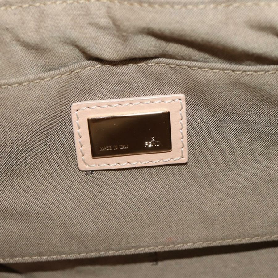 【日本直送】FENDI 手提包 Unborn 小牛皮 米色 金色 正品 am11805SAV-23