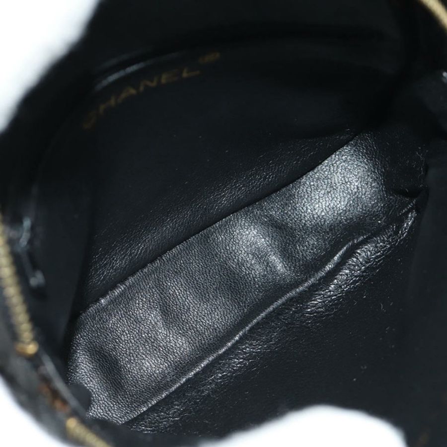 【日本直送】香奈兒 (CHANEL) 絎縫鏈條手提包,黑色麂皮,金色雙C標誌,貨號 BA13417V-8