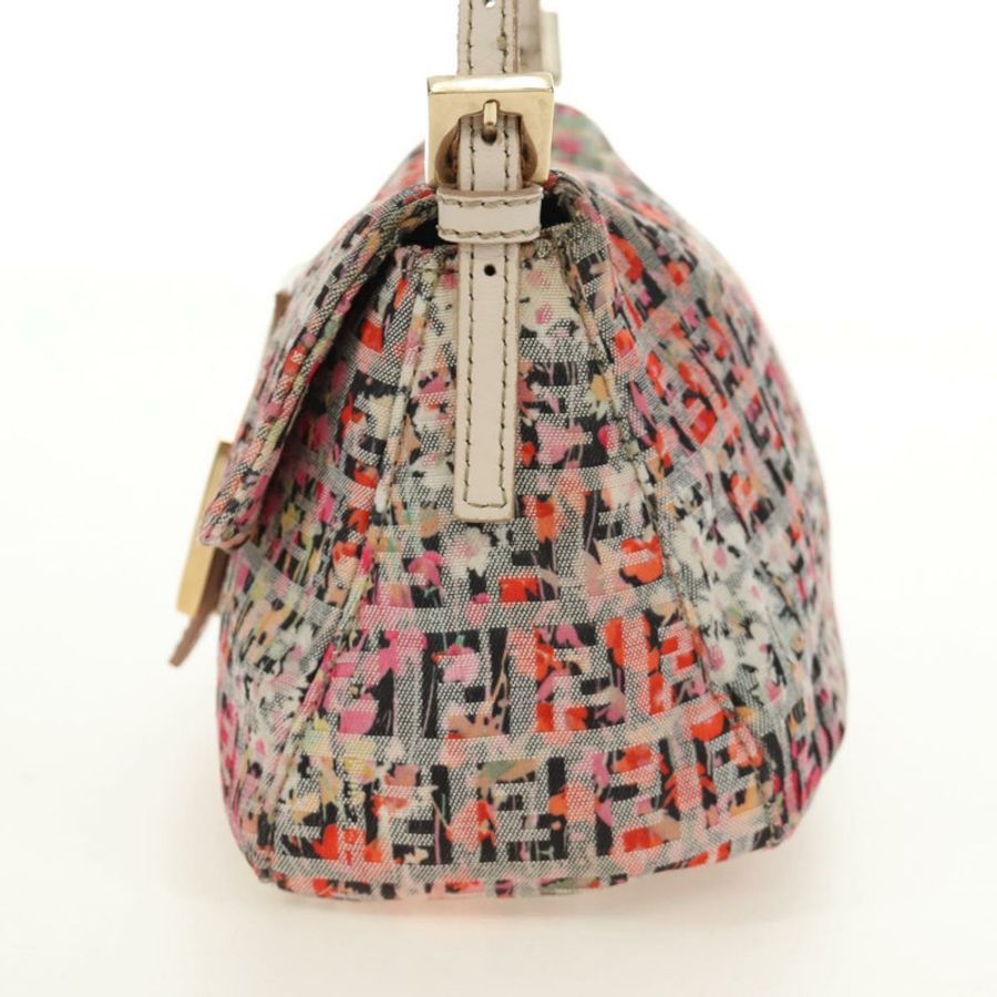 【日本直送】FENDI Zucchino 帆布 Mamma Baguette 單肩包 粉紅金色 正品 165298SAV-2