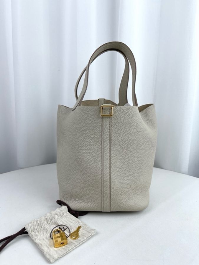 Hermès 愛馬仕菜籃子22 奶昔白 B刻-0