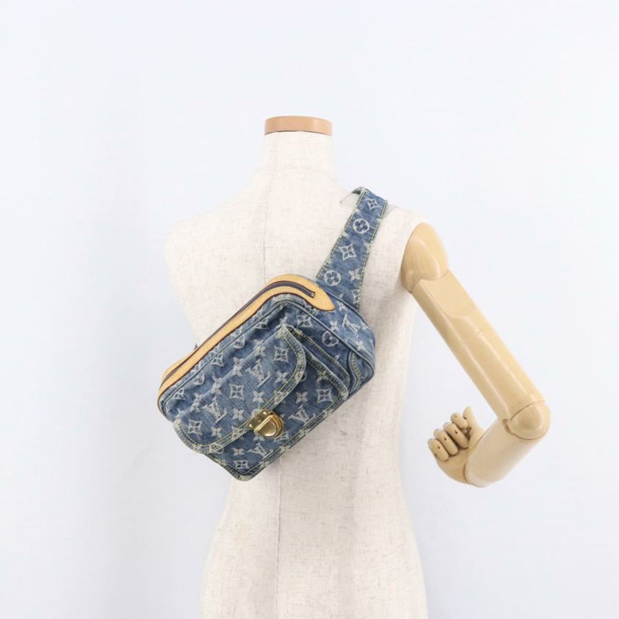 【日本直送】路易威登 Monogram 牛仔布腰包/斜背包 藍色 M95347 LV 正品 184945SAV-23