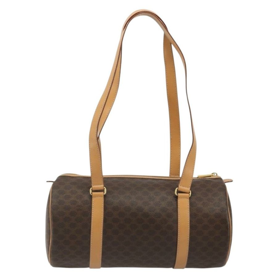 【日本直送】CELINE Macadam帆布手提包 PVC皮革 棕色金色 正品 am11863V-1