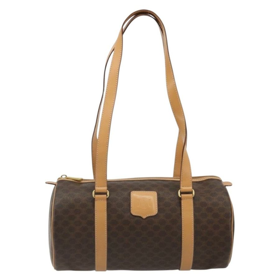 【日本直送】CELINE Macadam帆布手提包 PVC皮革 棕色金色 正品 am11863V-12