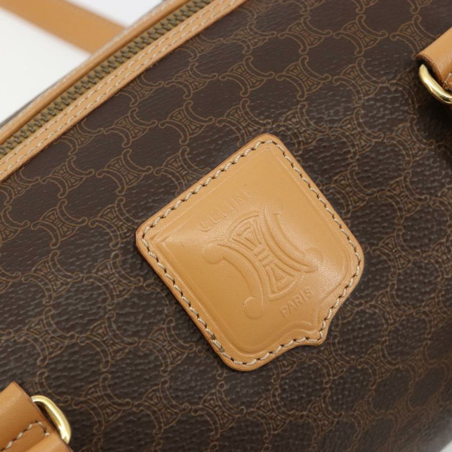 【日本直送】CELINE Macadam帆布手提包 PVC皮革 棕色金色 正品 am11863V-17