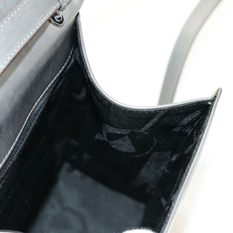 【日本直送】Salvatore Ferragamo Gancini 手提包 漆皮 2way 銀色 Auth 184795V-22