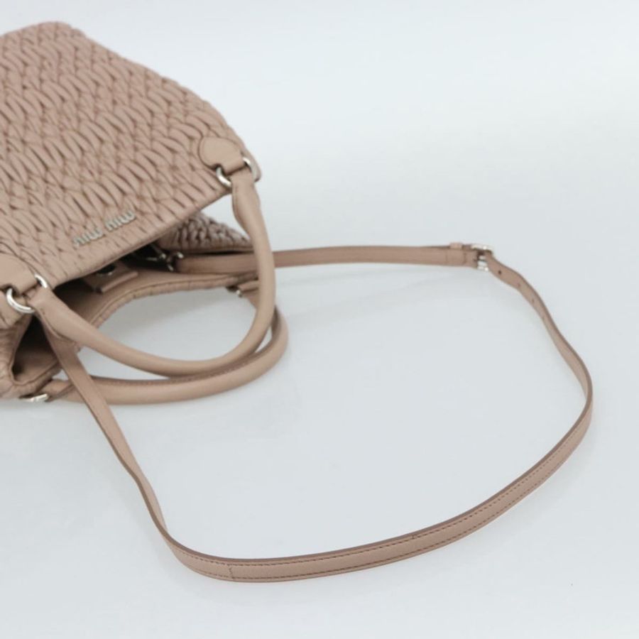 【日本直送】Miu Miu Matelasse 手袋 皮革 兩用 粉紅色 銀色 正品 184822SAM-7