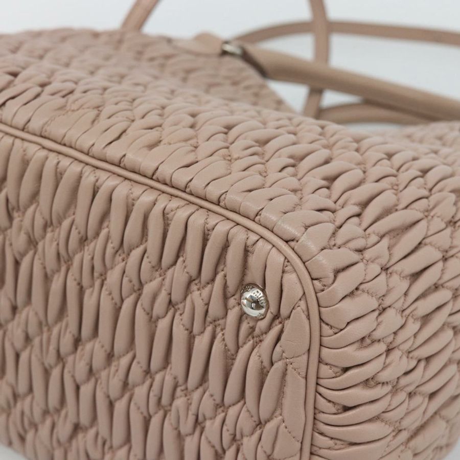 【日本直送】Miu Miu Matelasse 手袋 皮革 兩用 粉紅色 銀色 正品 184822SAM-16