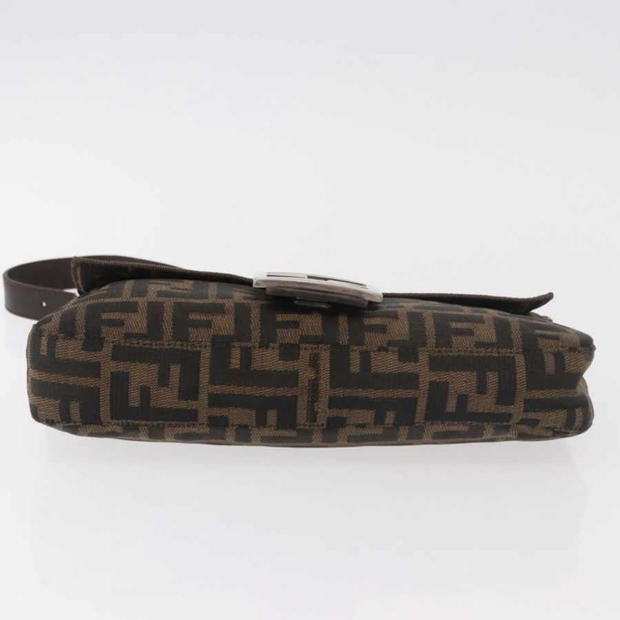 【日本直送】FENDI Zucca帆布Mamma Baguette單肩包 黑色棕色 正品 184826M-4